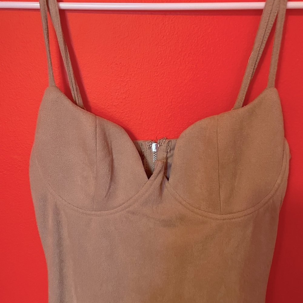 Suede midi dress
